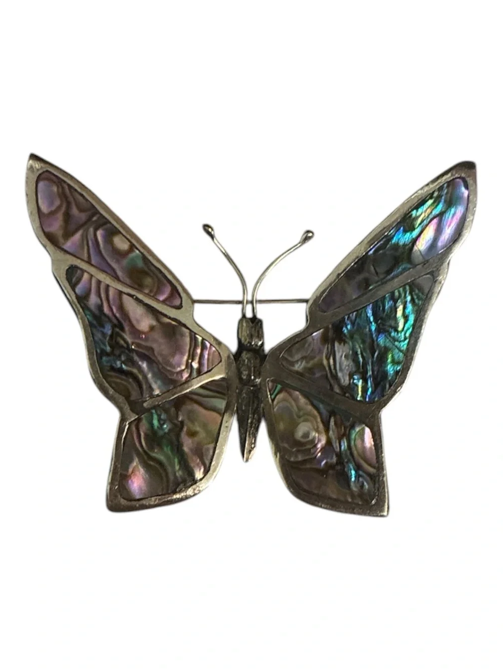 Sterling Silver Abalone Inlay Butterfly Brooch